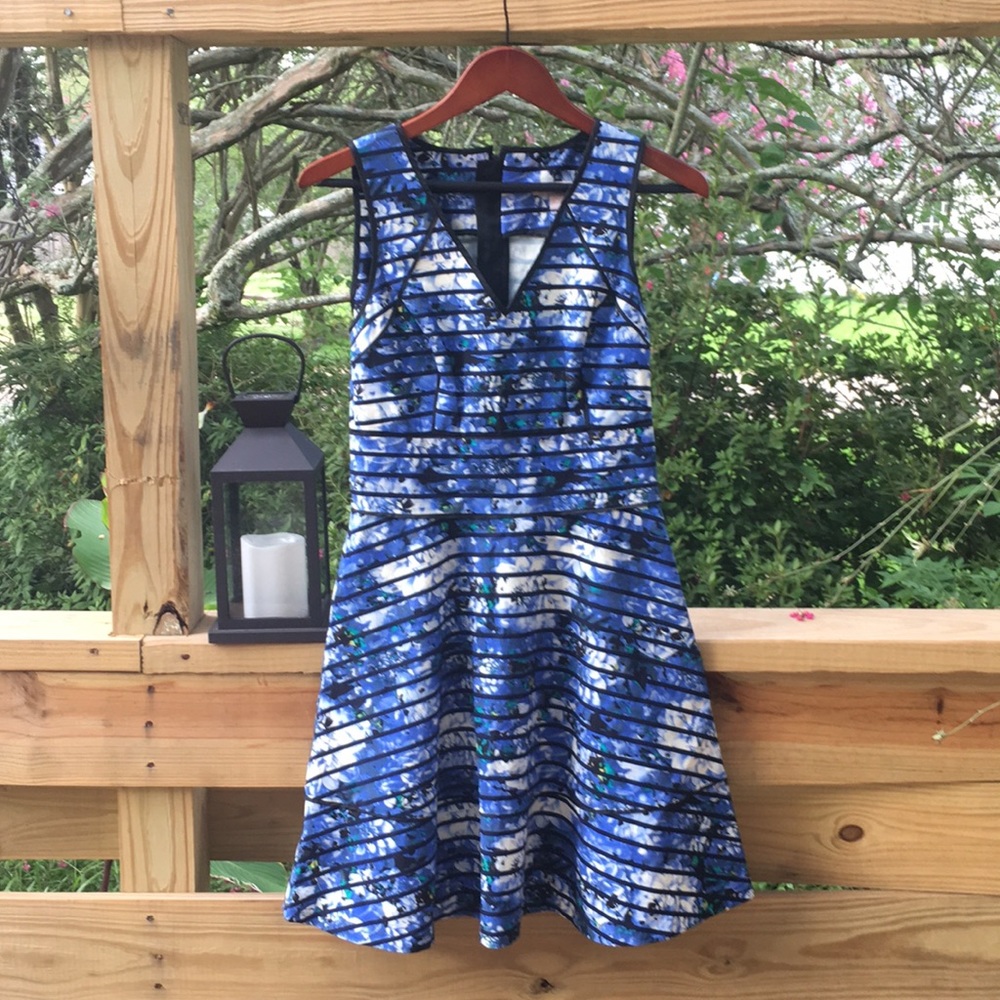 Blue Floral Banana Republic Dress